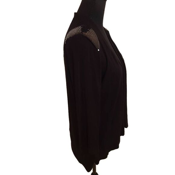 Ellen Tracy Women's Sequin Shoulder Padded Cardigan Jacket Black Medium - Picture 7 of 11